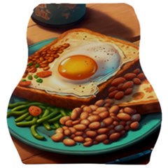 Ai Generated Breakfast Egg Beans Toast Plate Car Seat Velour Cushion  by danenraven