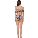 Charming and Celestial Watercolor Flowers Ruffle Edge Tie Up Bikini Set	 View4