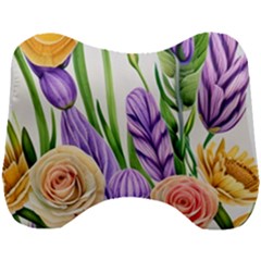 Classy Watercolor Flowers Head Support Cushion by GardenOfOphir