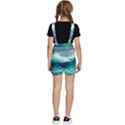 Ai Generated Waves Ocean Sea Tsunami Nautical Painting Kids  Short Overalls View4