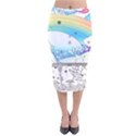 Rainbow Fun Cute Minimal Doodle Drawing Arts Velvet Midi Pencil Skirt View1