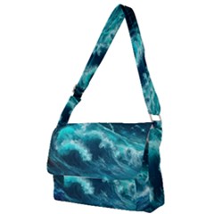 Thunderstorm Tsunami Tidal Wave Ocean Waves Sea Full Print Messenger Bag (s) by Ravend