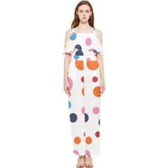 Polka Dot Draped Sleeveless Chiffon Jumpsuit by 8989