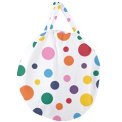 Polka Dot Giant Round Zipper Tote by 8989