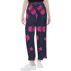 Wine Wine Bottles Background Graphic Women s Pants  by Ravend