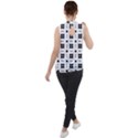 Polka Dot  Svg Mock Neck Chiffon Sleeveless Top View2