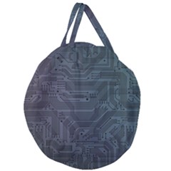 Circuit Board Circuits Mother Board Computer Chip Giant Round Zipper Tote by Ravend