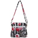 Chic Watercolor Flowers Zipper Messenger Bag View3