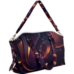 Ai Generated Swirls Space Design Fractal Light 3d Art Pattern Canvas Crossbody Bag by Ravend