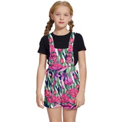 Classy Botanicals – Watercolor Flowers Botanical Kids  Short Overalls