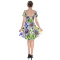 Expressive Watercolor Flowers Botanical Foliage Short Sleeve Bardot Dress View2