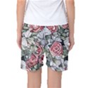 Retro Topical Botanical Flowers Women s Basketball Shorts View2