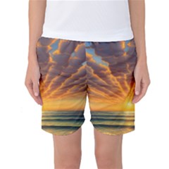 Waves At Sunset Women s Basketball Shorts