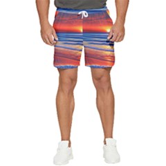 Golden Sunset Over Beach Men s Runner Shorts by GardenOfOphir