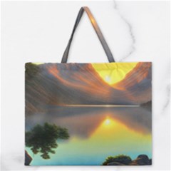 Benevolent Lake Zipper Large Tote Bag by GardenOfOphir