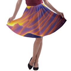 Great Sunset A-line Skater Skirt by GardenOfOphir