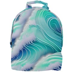 Stunning Pastel Blue Ocean Waves Mini Full Print Backpack by GardenOfOphir