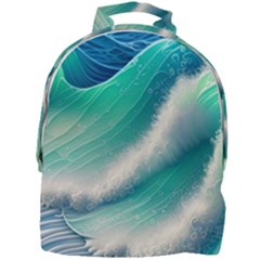 Beautiful Abstract Pastel Ocean Waves Mini Full Print Backpack by GardenOfOphir