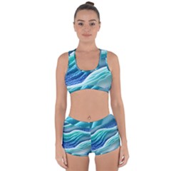 Pastel Beach Wave I Racerback Boyleg Bikini Set