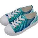 Pastel Beach Wave I Kids  Low Top Canvas Sneakers View2