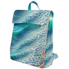 Pastel Beach Wave Flap Top Backpack by GardenOfOphir