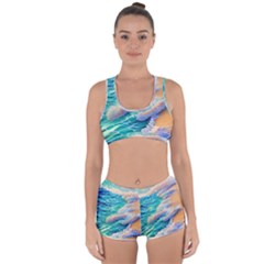 Waves At The Ocean s Edge Racerback Boyleg Bikini Set