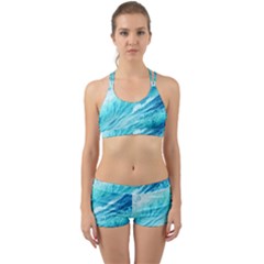 Blue Ocean Wave Watercolor Ii Back Web Gym Set by GardenOfOphir