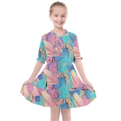 Painting Watercolor Abstract Design Artistic Ink Kids  All Frills Chiffon Dress by Ravend