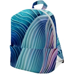 Ocean Waves Pastel Zip Up Backpack by GardenOfOphir