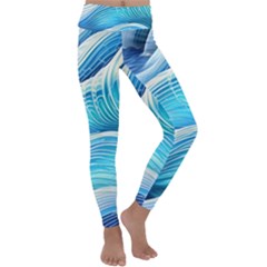 Sea Of Blue Kids  Lightweight Velour Classic Yoga Leggings by GardenOfOphir