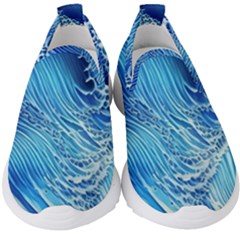 Wave Beach Iii Kids  Slip On Sneakers by GardenOfOphir