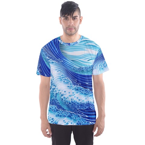 Water Waves Men s Sport Mesh Tee by GardenOfOphir