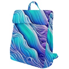 Ocean Waves In Pastel Tones Flap Top Backpack by GardenOfOphir