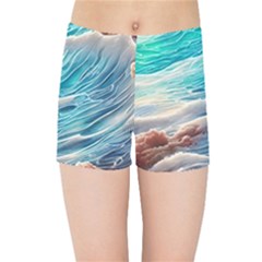 Waves Of The Ocean Kids  Sports Shorts by GardenOfOphir