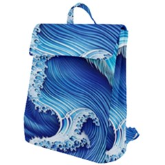 Watercolor Wave Flap Top Backpack by GardenOfOphir