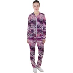 Abstract Pink Ocean Waves Casual Jacket And Pants Set by GardenOfOphir