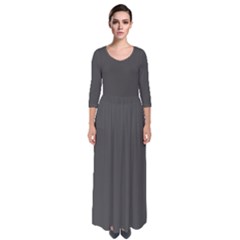 Iron Grey	 - 	quarter Sleeve Maxi Dress