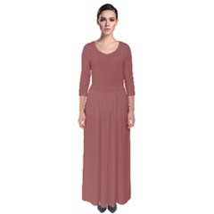 Redwood Red	 - 	quarter Sleeve Maxi Dress