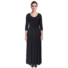 Night Black	 - 	quarter Sleeve Maxi Dress