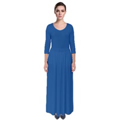 Yale Blue	 - 	quarter Sleeve Maxi Dress