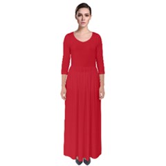 Venetian Red	 - 	quarter Sleeve Maxi Dress