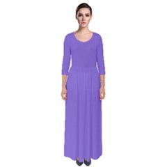 Medium Purple	 - 	quarter Sleeve Maxi Dress