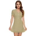 Sand	 - 	V-Neck High Waist Chiffon Mini Dress View1