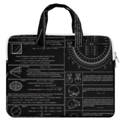 Black Background With Text Overlay Mathematics Trigonometry Macbook Pro 16  Double Pocket Laptop Bag  by Jancukart