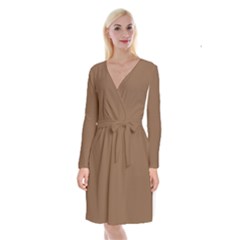 Brown Bear	 - 	long Sleeve Velvet Front Wrap Dress