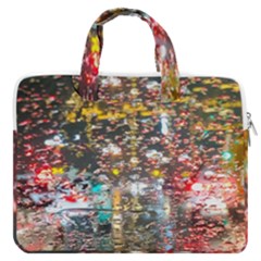 Water Droplets Macbook Pro 16  Double Pocket Laptop Bag  by artworkshop