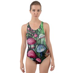 Magicians  Mushrooms Cut-out Back One Piece Swimsuit