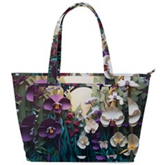 Ai Generated Flower Orchids Bloom Flora Nature Back Pocket Shoulder Bag  by Ravend