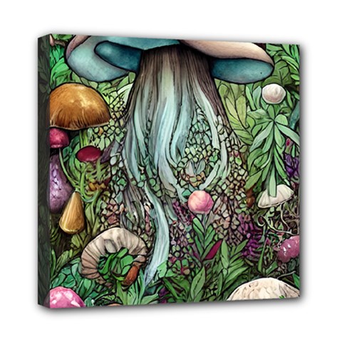 Craft Mushroom Mini Canvas 8  X 8  (stretched) by GardenOfOphir