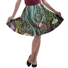 Craft Mushroom A-line Skater Skirt by GardenOfOphir